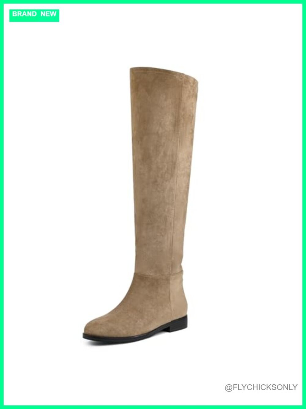 Suede Knee High Boots Convertible Fold Over Slouchy Comfort Flat Round Toe